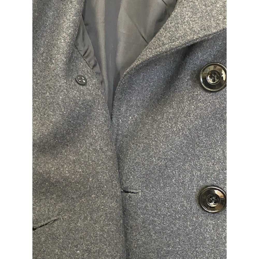 Black Rivet Wool‎ Blend Black Double Breasted Zip Pockets Peacoat Women M - Picture 7 of 12